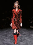 PRADA - F/W 2009 DEVORE VELVET KNEE LENGTH SKIRT
