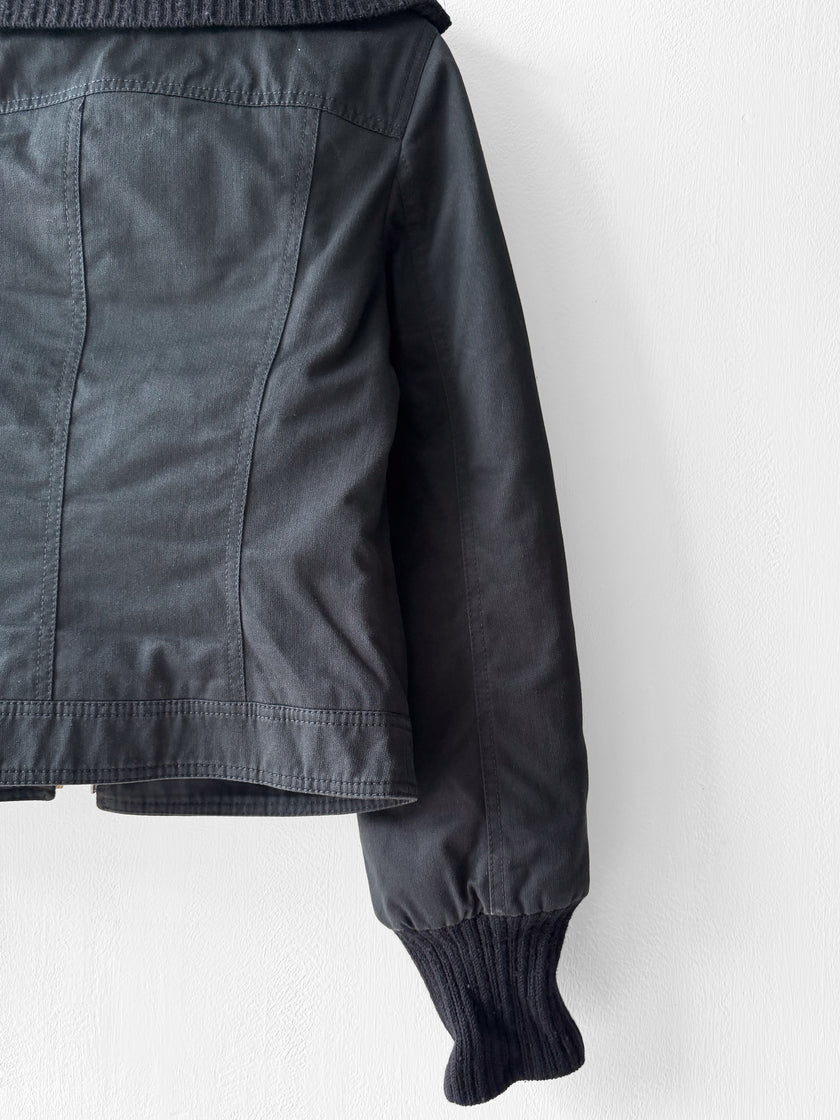 ICEBERG  - circa F/W 2003 STRAIGHT FIT JACKET WIT ZIP DETAILS AND KNIT INSERTS AT SLEEVE