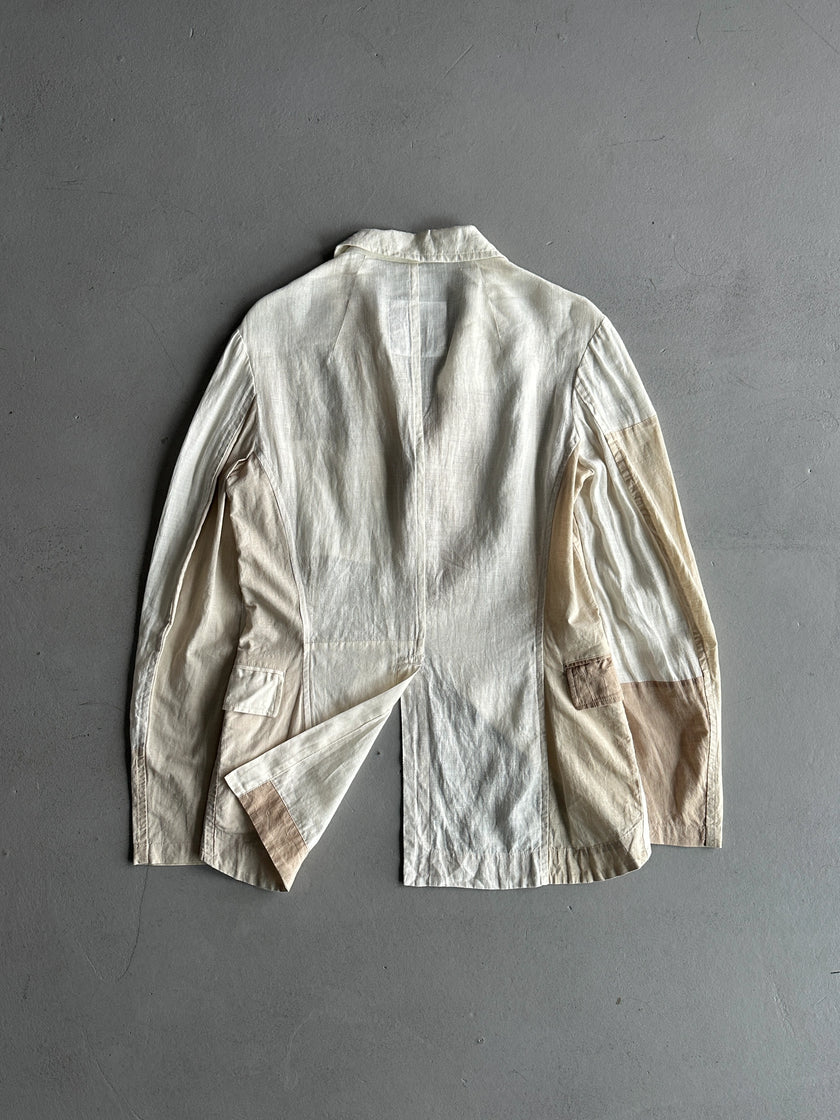 YOHJI YAMAMOTO Y'S - 1990s COLOUR BLOCKING LINEN BLAZER