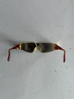 GIANFRANCO FERRÉ - 1990s GEOMETRIC SUNGLASSES WITH TORTOISESHELL ARMS
