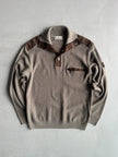 1990s KNIT PULLOVER WITH SUEDE DETAILS