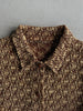 1970s CROP FIT BUTTONED SHORT SLEEVE KNIT TOP