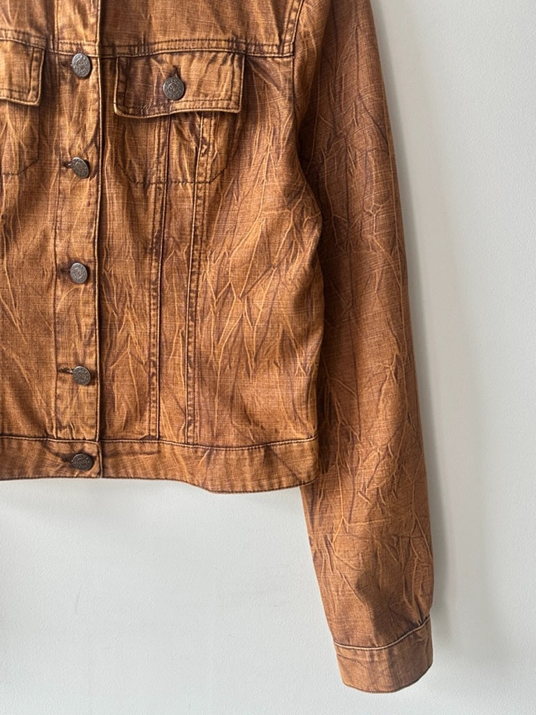KENZO  - 1980s DENIM JACKET WITH CRINKLED EFFECT WASH