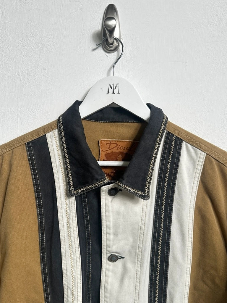 DIESEL - early 2000s CROP FIT JACKET WITH CONTRASTING STITCHING DETAILS