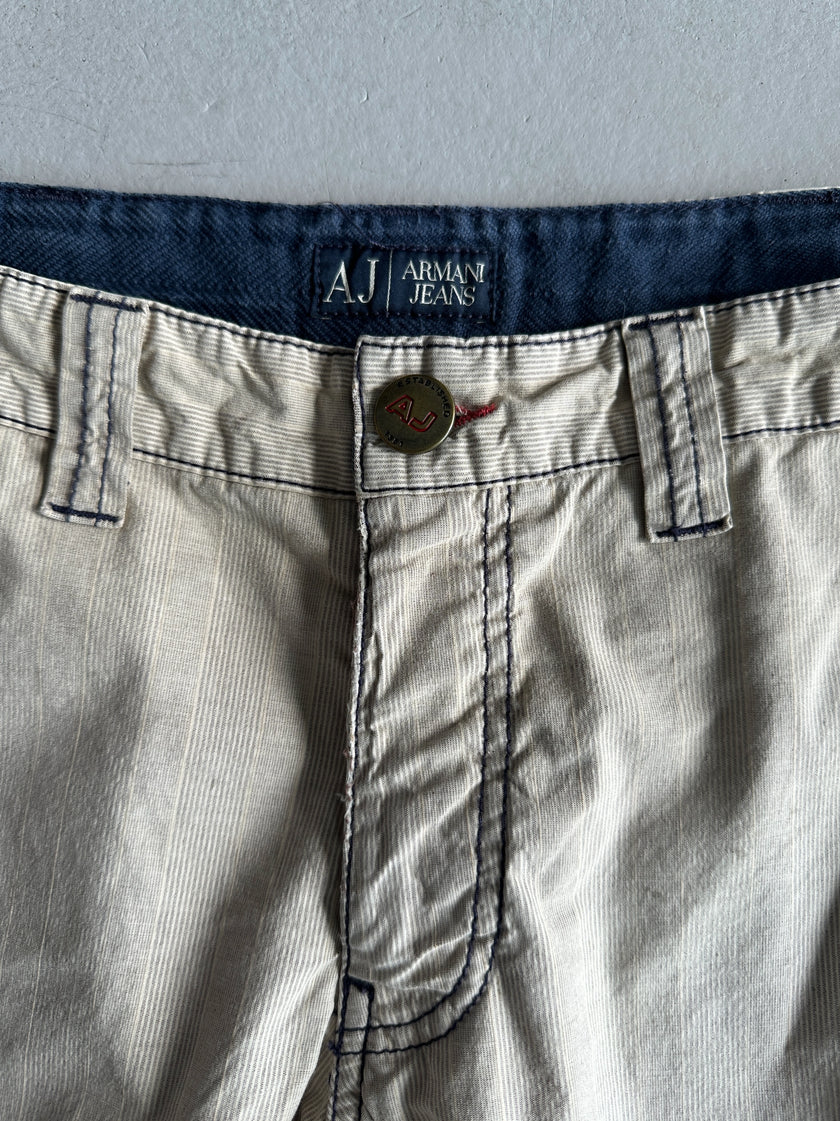 ARMANI JEANS - 1990s CONTRAST STITCHING REGULAR FIT TROUSERS