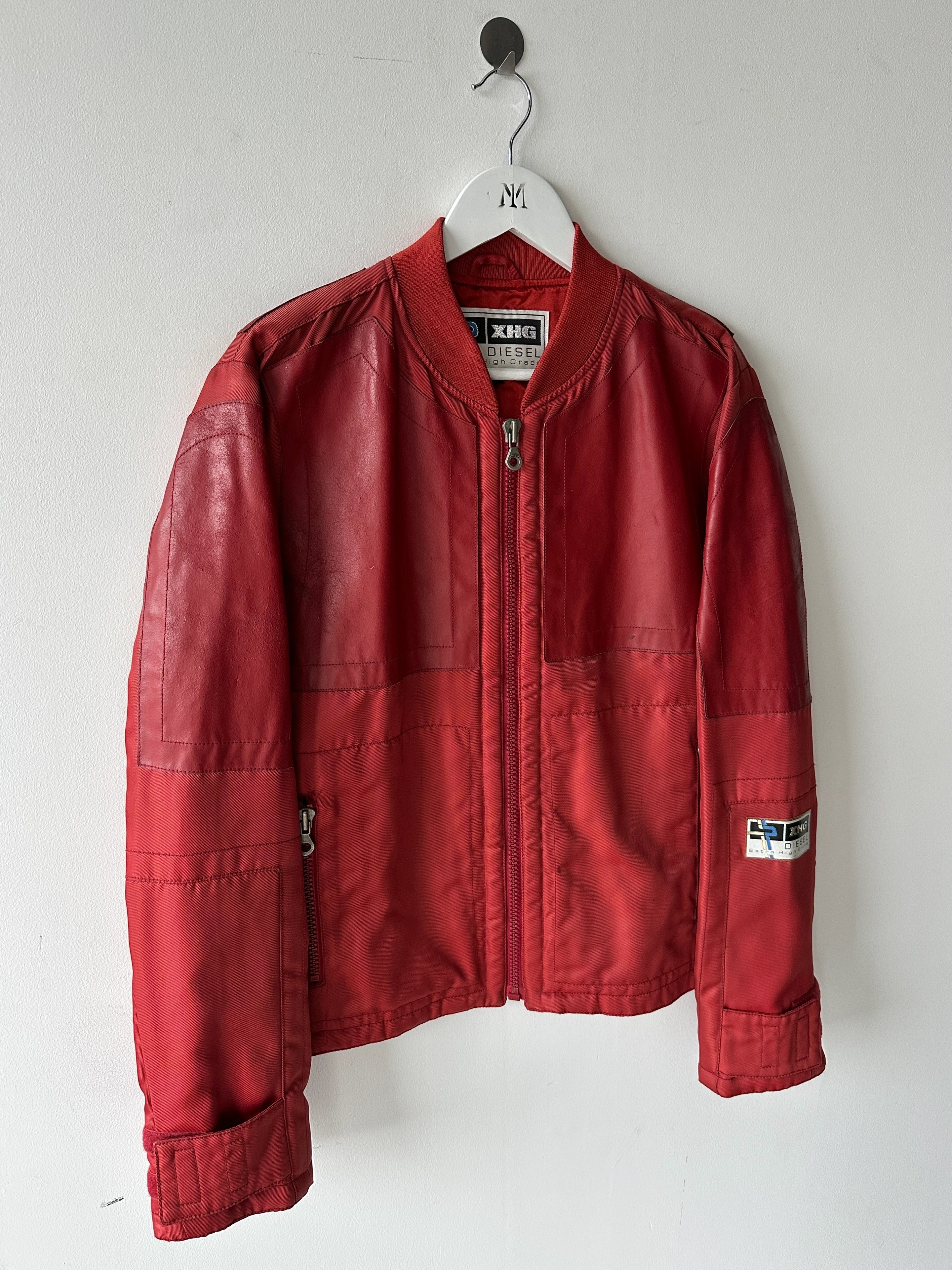 DIESEL - 1990s NYLON AND LEATHER RACER JACKET