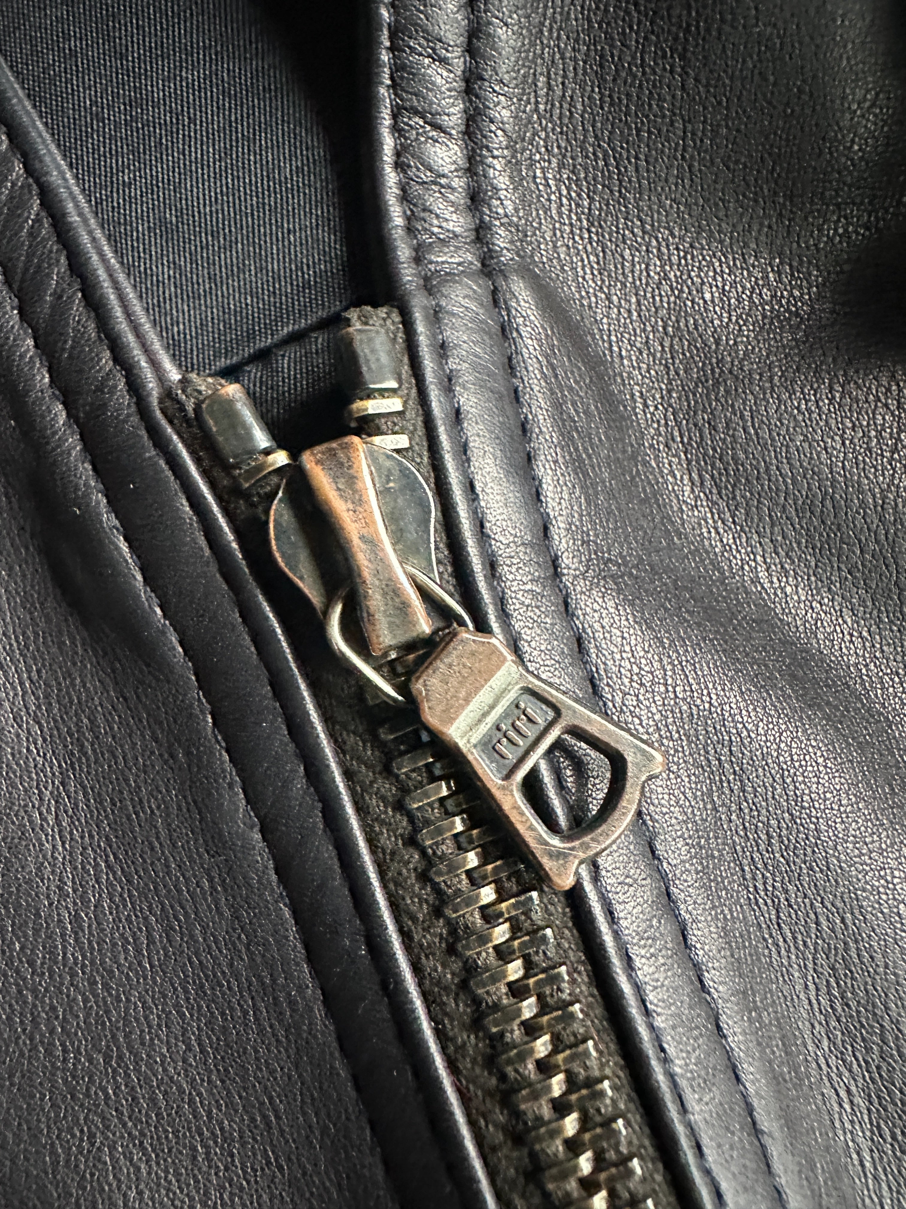 MARITHÉ + FRANÇOIS GIRBAUD X COMPAGNIE DES MONTAGNES & DES FORETS - 1980s LAYERED FRONT LEATHER JACKET