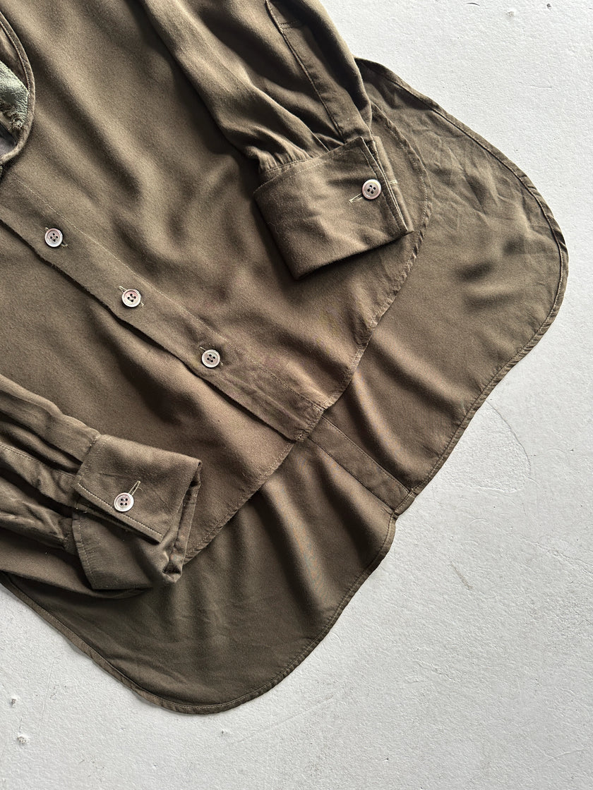 YOHJI YAMAMOTO Y'S - S/S 2001 ASYMMETRICAL SHIRT WITH DETACHABLE DETAIL AT COLLAR