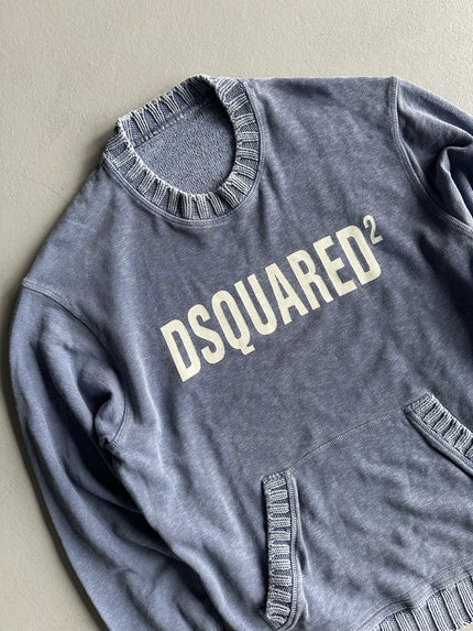 DSQUARED2 - A/W 2012 DISTRESSED SWEATER WITH KNITTED COLLAR