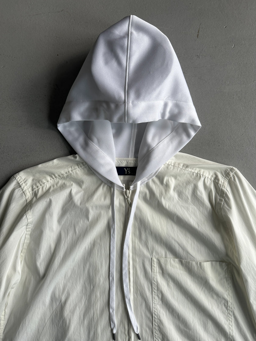 YOHJI YAMAMOTO Y's - S/S 1995 ASYMMETRICAL ZIP UP HOODED SHIRT