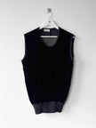 GIANFRANCO FERRÉ - 1990s VELVET FRONT AND FUZZY WOOL CONTRASTING BACK VEST TOP