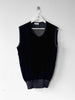 GIANFRANCO FERRÉ - 1990s VELVET FRONT AND FUZZY WOOL CONTRASTING BACK VEST TOP