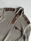 1990s KNIT PULLOVER WITH SUEDE DETAILS