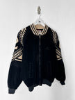 VALENTINO - 1980s CORDUROY BOMBER JACKET WITH KNITTED SHOULDER PANELS