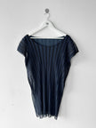 ISSEY MIYAKE - 2000s LAYERED LONGLINE TOP WITH SHEER MESH OVERLAY