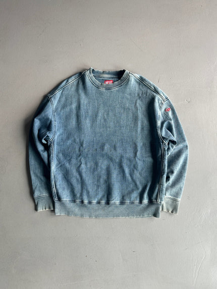DIESEL - 2000s DENIM LOOK CREWNECK SWEATER