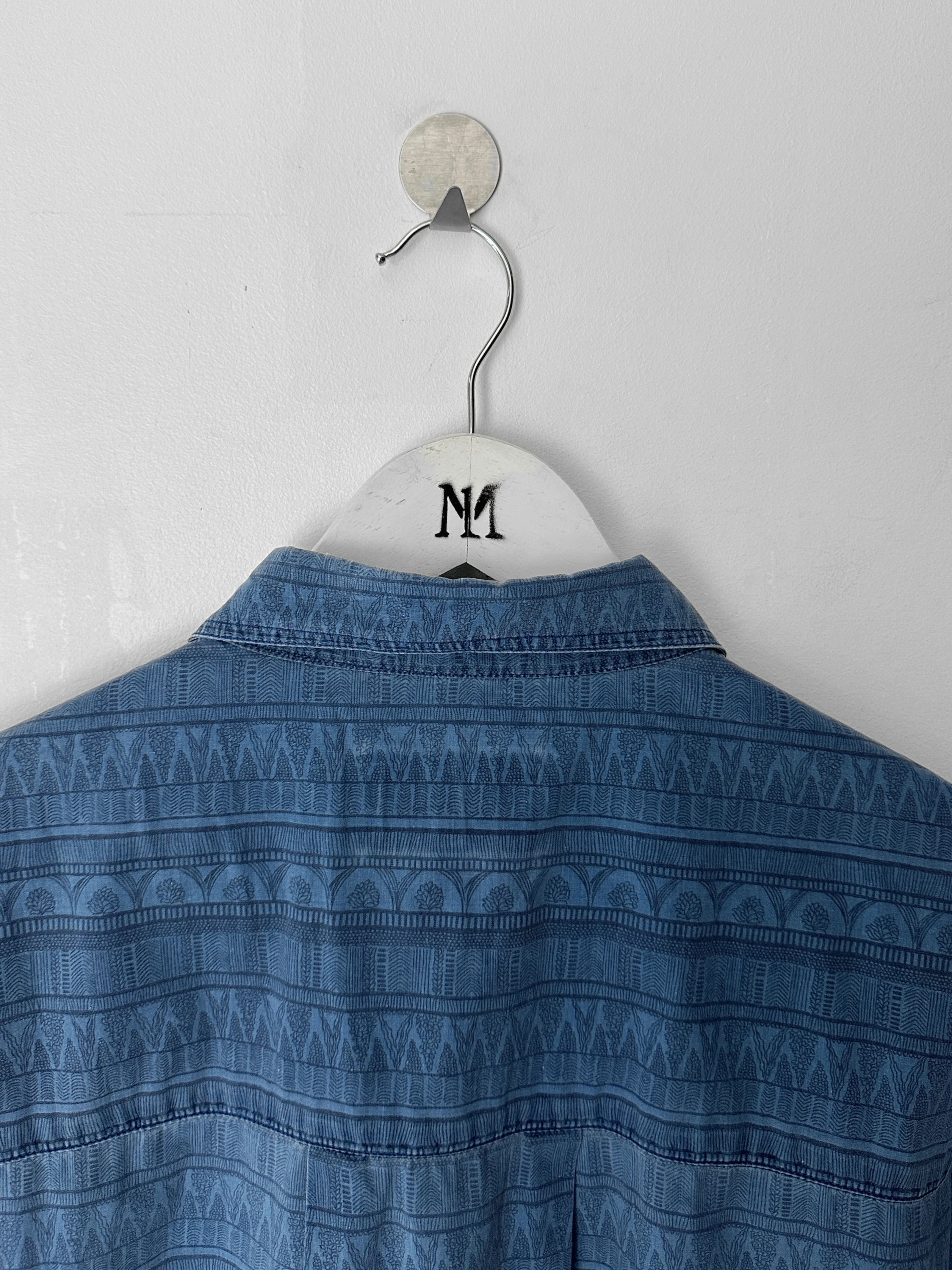 ARMANI JEANS - early 1990s JACQUARD PRINT SHORT SLEEVE SHIRT