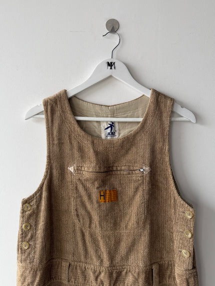 ISSEY MIYAKE HAI - 1980s MAXI DUNGAREE DRESS WITH OVERSIZED POCKETS