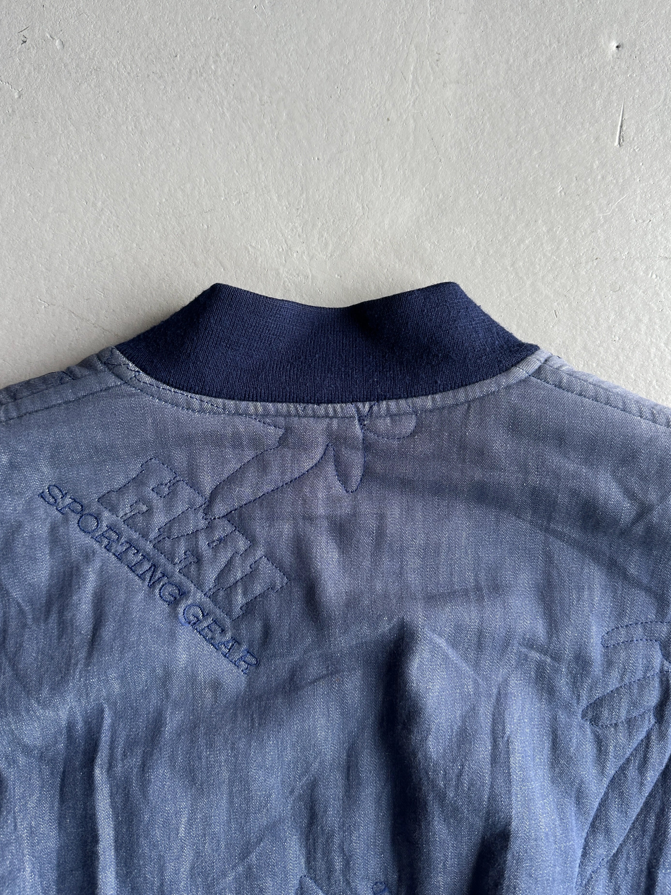 ISSEY MIYAKE HAI - 1980s ALL OVER EMBROIDERED LOGO  BOMBER JACKET