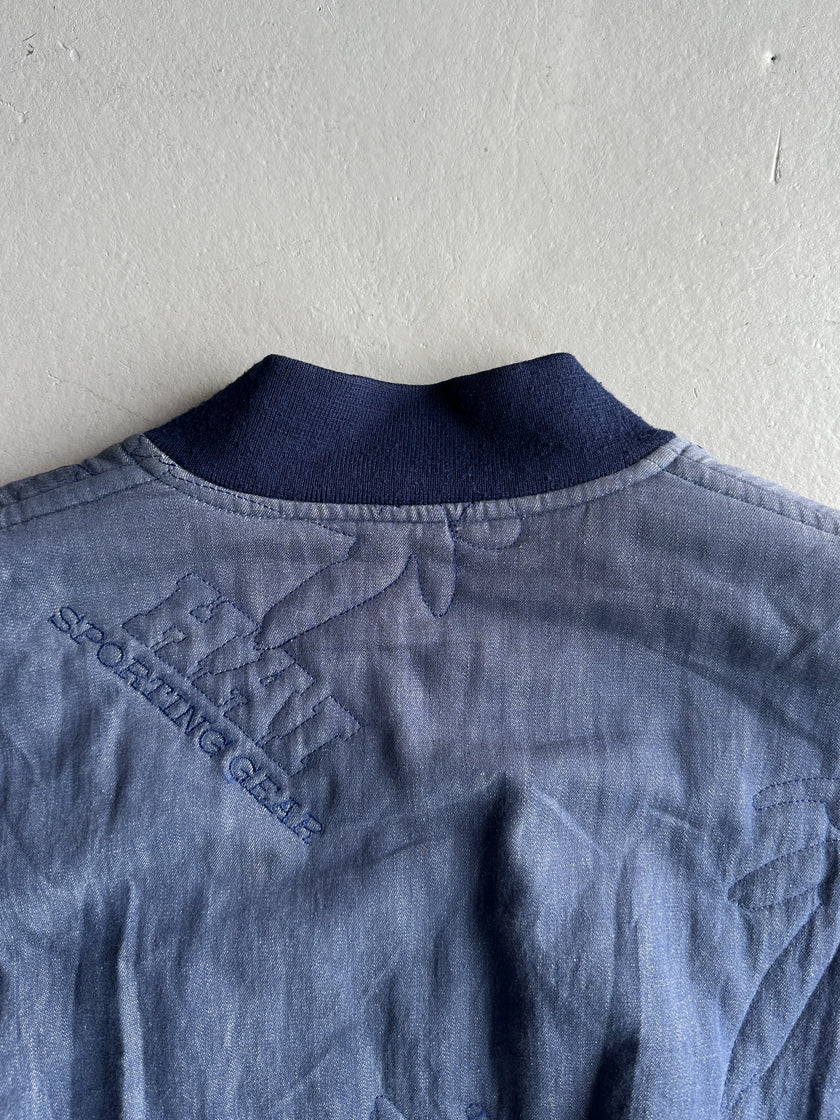 ISSEY MIYAKE HAI - 1980s ALL OVER EMBROIDERED LOGO  BOMBER JACKET