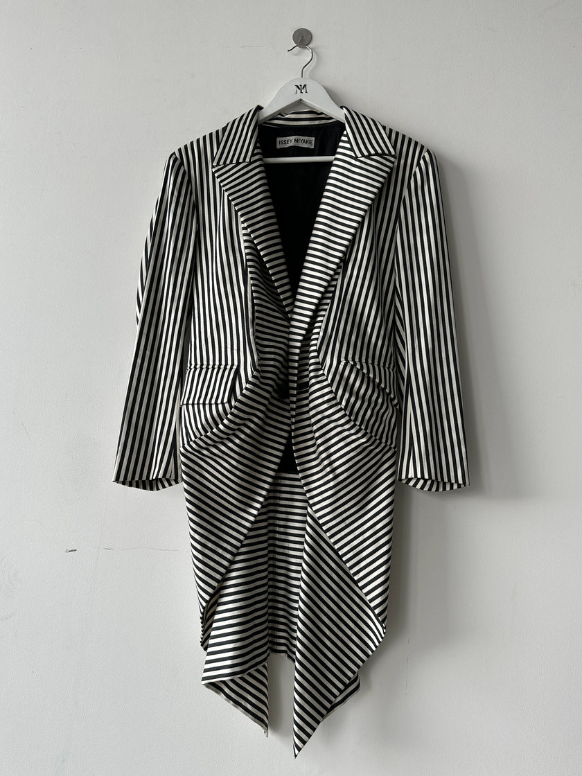 ISSEY MIYAKE - F/W 1995 TAILCOAT STRIPED BLAZER