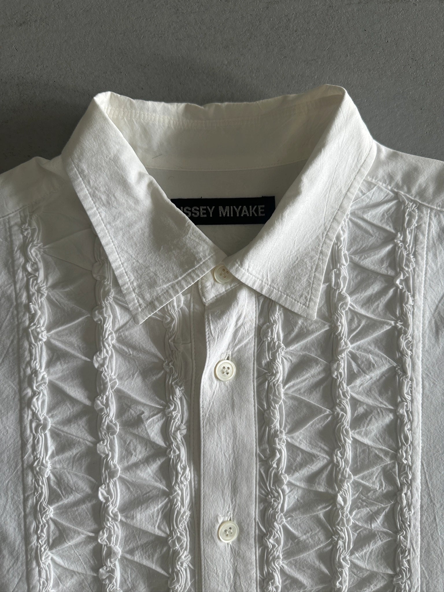 ISSEY MIYAKE - S/S 2005 KNOT FRONT PANEL LONG SLEEVE SHIRT