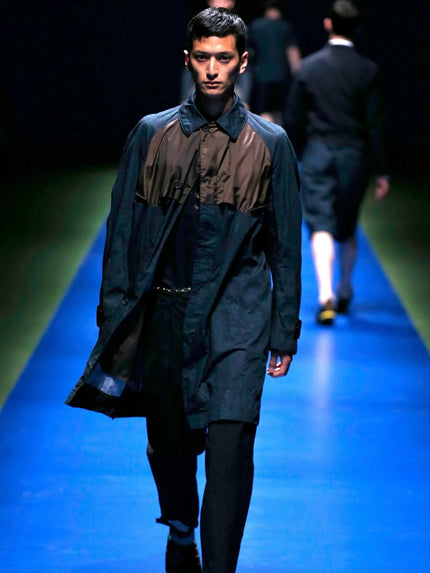 KOLOR - S/S 2014 CONTRASTING YOKE PRINTED TRENCH COAT