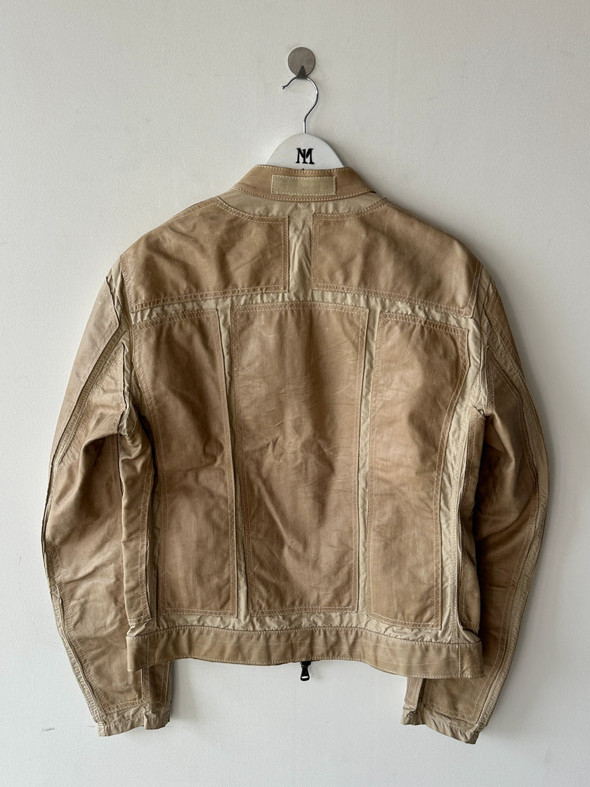 GIANFRANCO FERRÉ - early 2000s PANELED LEATHER BIKER JACKET