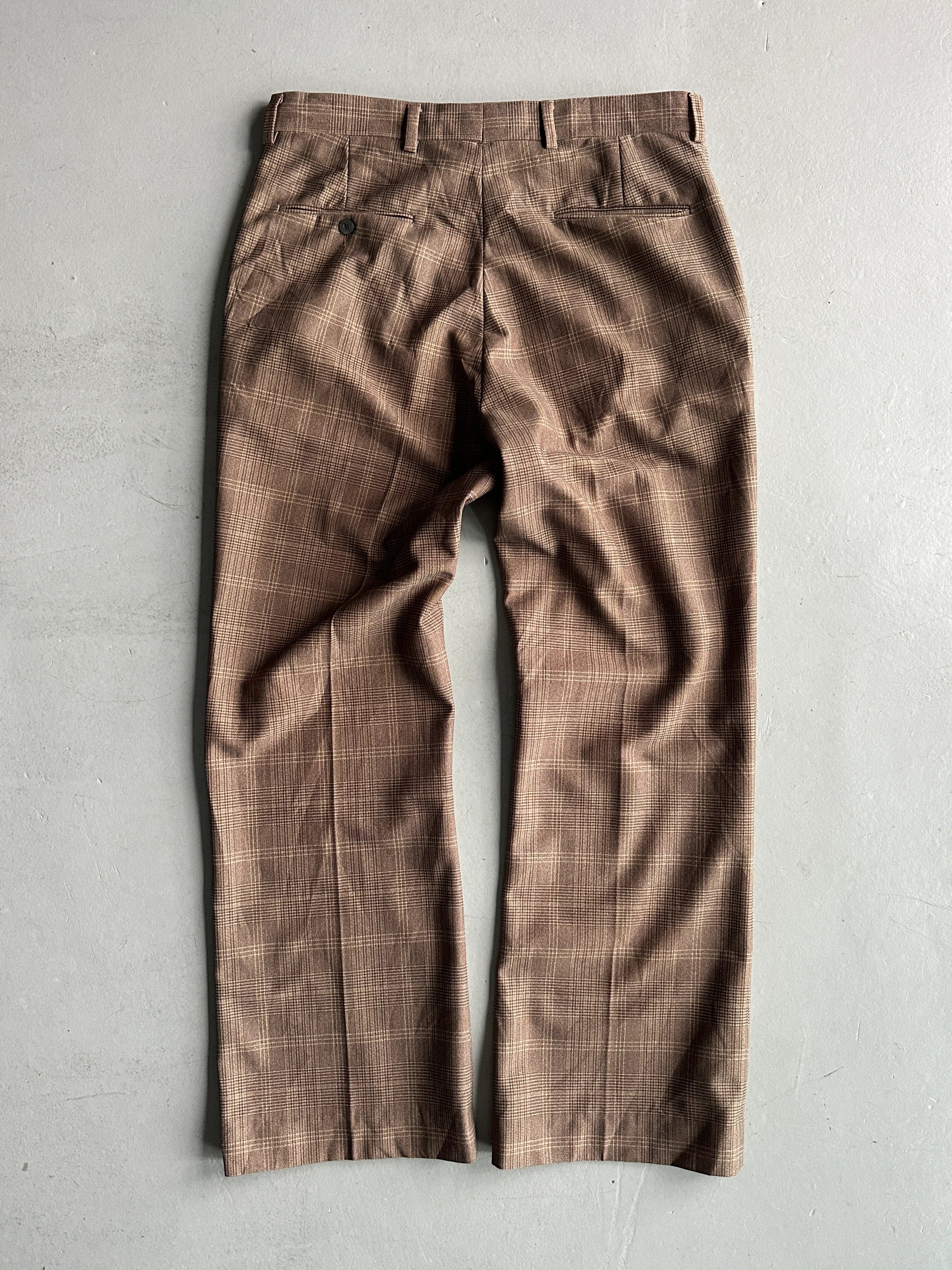 1990s CHECK STRAIGHT FIT TAILORED TROUSERS