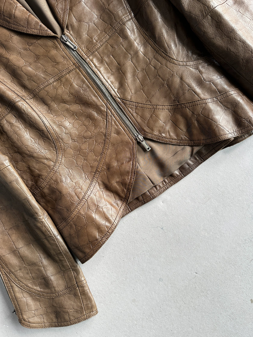 EMPORIO ARMANI - F/W 2008 TWO WAY ZIP LEATHER JACKET
