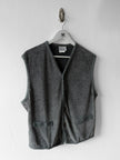 BYBLOS - 1980s RIBBED V NECK BUTTONED VEST TOP GILET