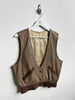 1980s TWO TONE LEATHER WAISTCOAT