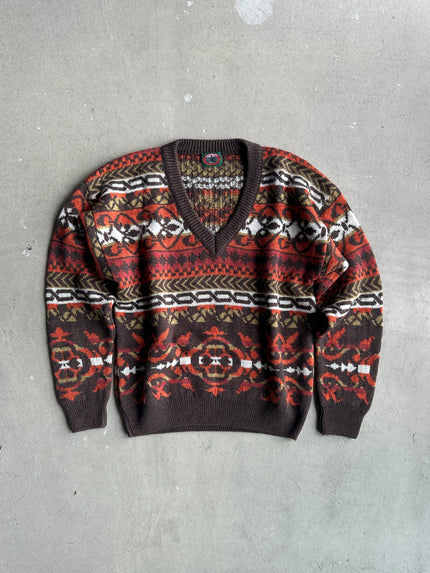 1980s V NECK KNIT JUMPER