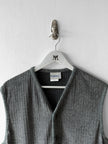 BYBLOS - 1980s RIBBED V NECK BUTTONED VEST TOP GILET
