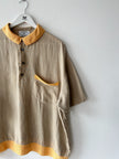 1980s LINEN POLO T-SHIRT