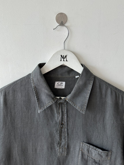 C.P. COMPANY - 1990s LINEN POLO T-SHIRT