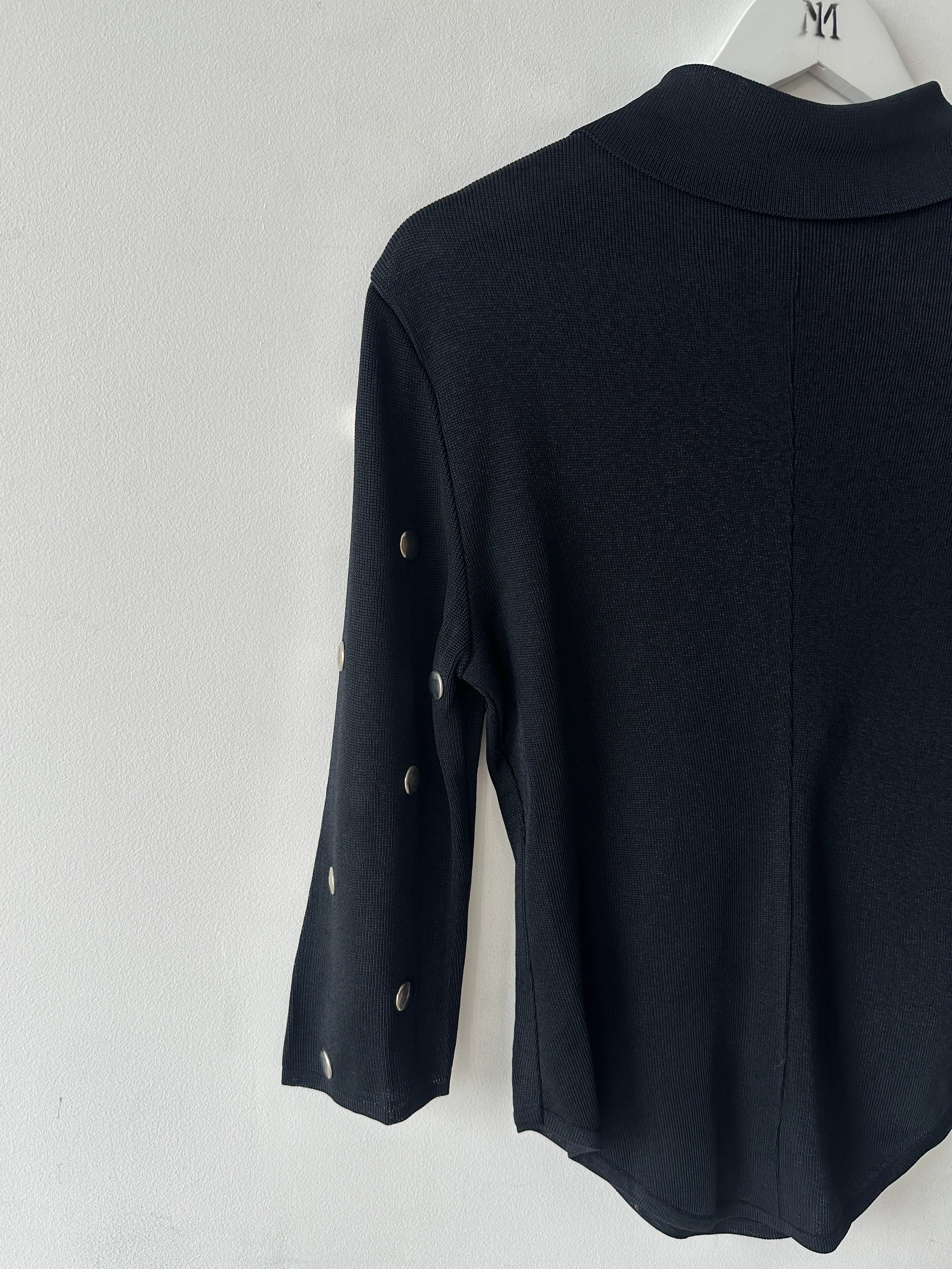 GAETANO NAVARRA - late 1990s KNITTED POLO WITH STUD DETAILS
