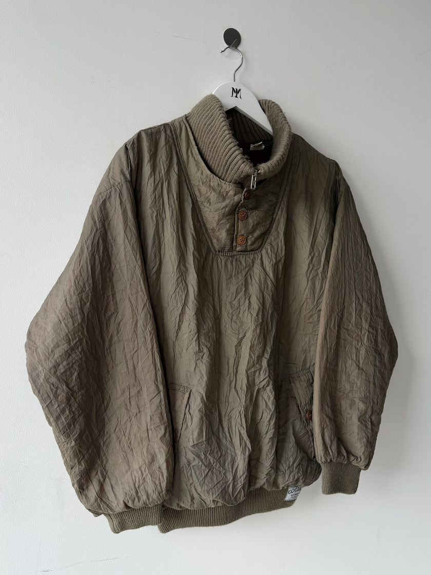 1980s BOXY FIT NYLON JUMPER WITH KNITTED FUNNEL NECK