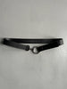 ARMANI JEANS - 2000s LEATHER BELT WITH ROUND BUCKLE