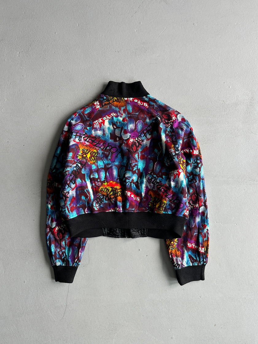 LOUIS FERAUD - 1980s REVERSIBLE BOXY FIT CROPPED BOMBER JACKET
