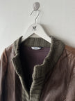 ITALIAN LABEL 2000s LEATHER JACKET WITH KNIT COLLAR AND FRONT PLACKET