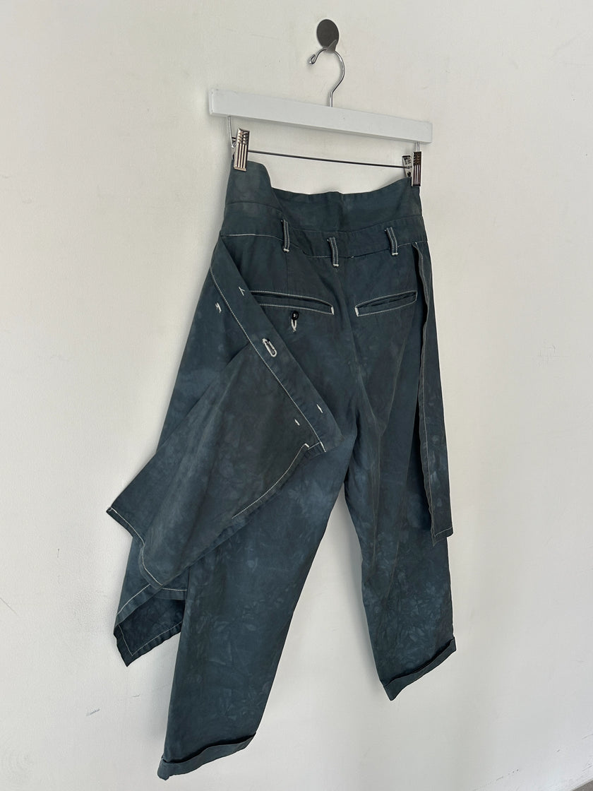 JAPANESE LABEL early 2000s WRAP PANEL CROPPED TROUSERS