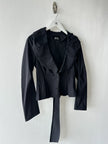 JAPANESE LABEL 2000s PANELED BLOUSE WITH SCULPTURAL COLLAR