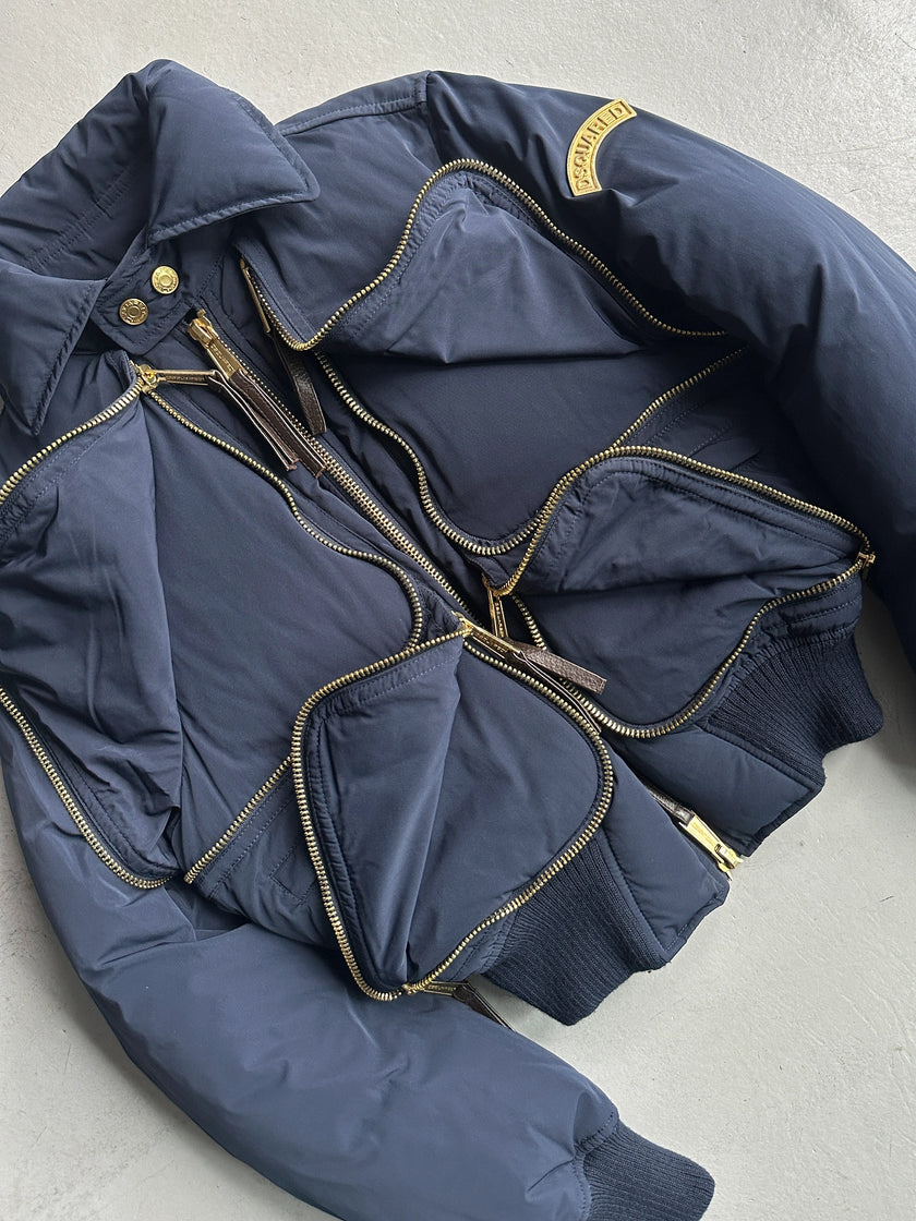 DSQUARED2 - F/W 2009 CROP FIT MULTI ZIP PUFFER BOMBER JACKET