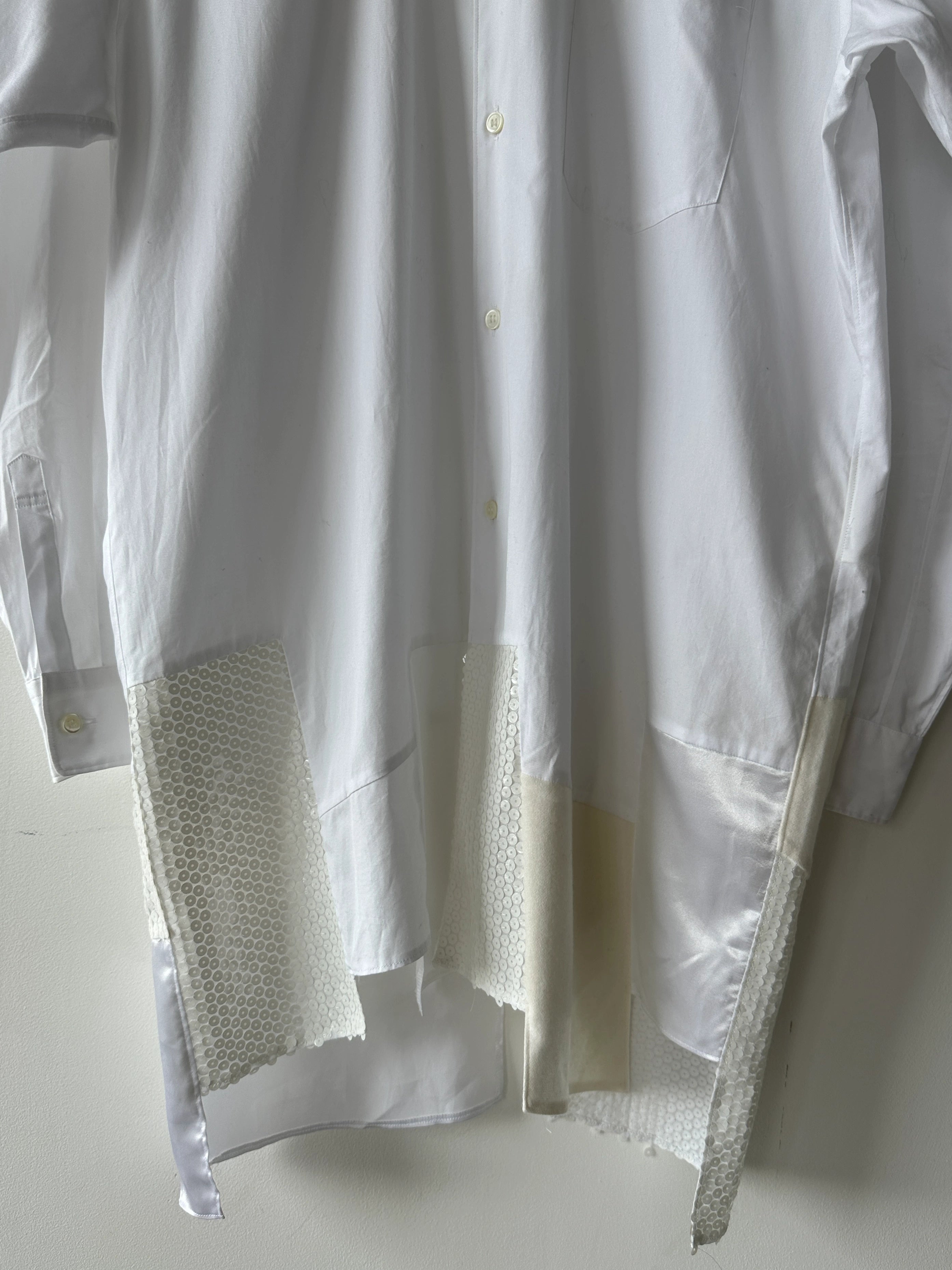 COMME DES GARÇONS - F/W 2024 ASYMMETRICAL SHIRT WITH PATCHWORK HEM PANELS