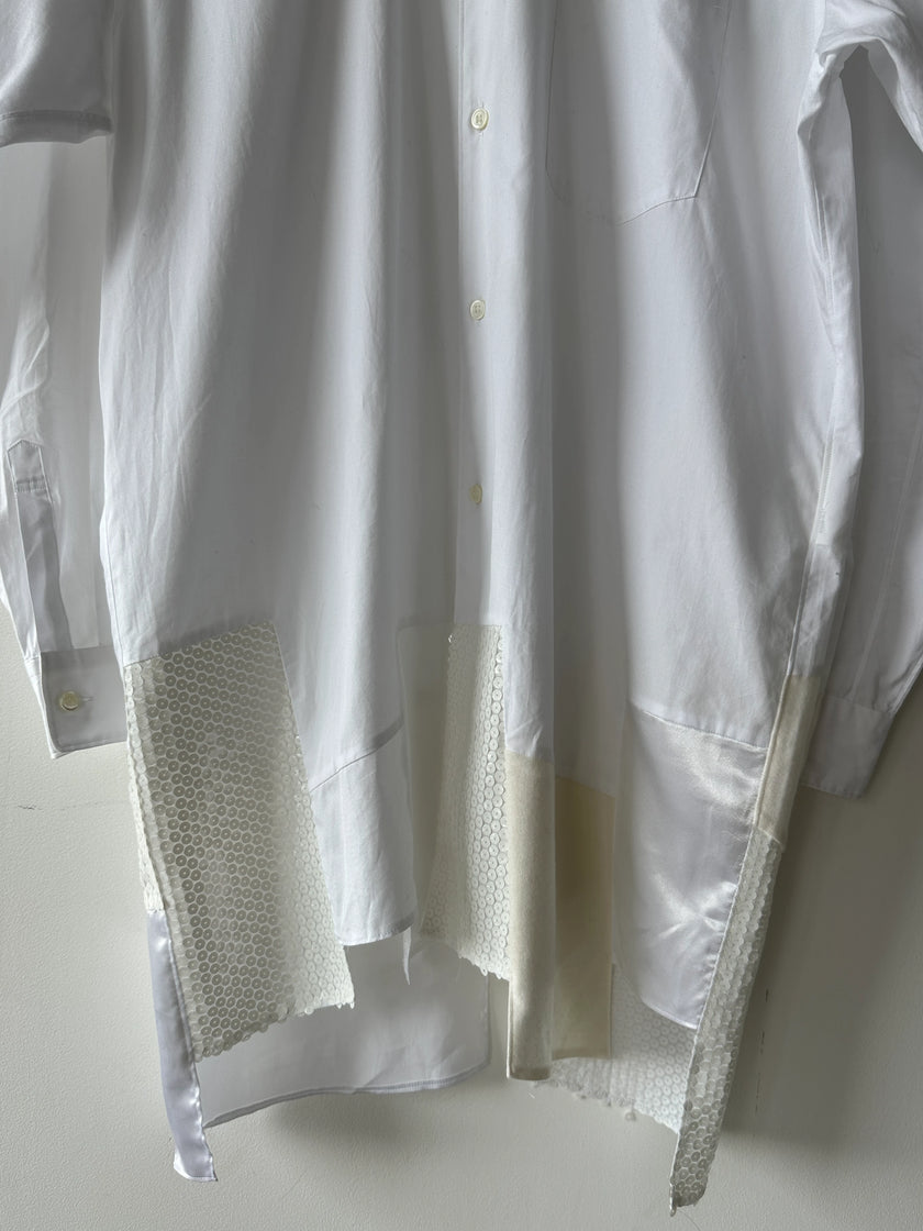 COMME DES GARÇONS - F/W 2024 ASYMMETRICAL SHIRT WITH PATCHWORK HEM PANELS