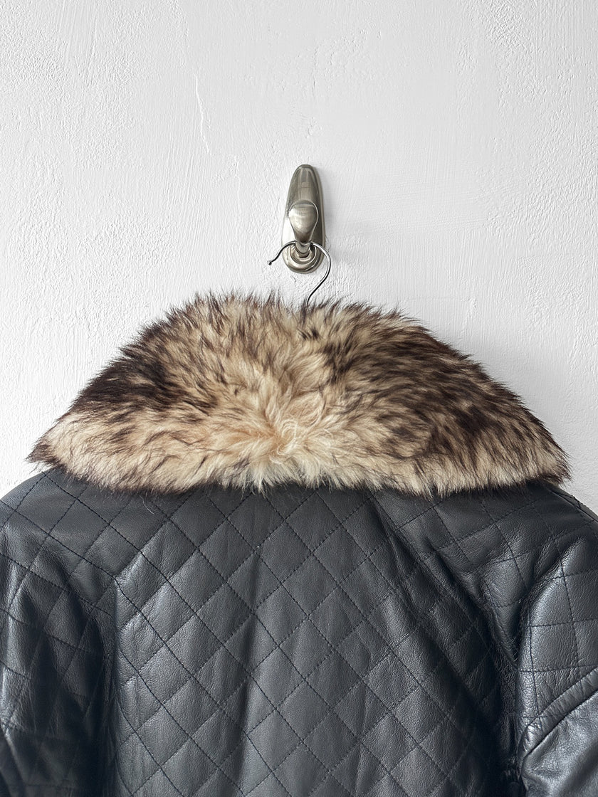 KANSAI YAMAMOTO - 1990s BOXY FIT JACKET WITH DETACHABLE FUR COLLAR