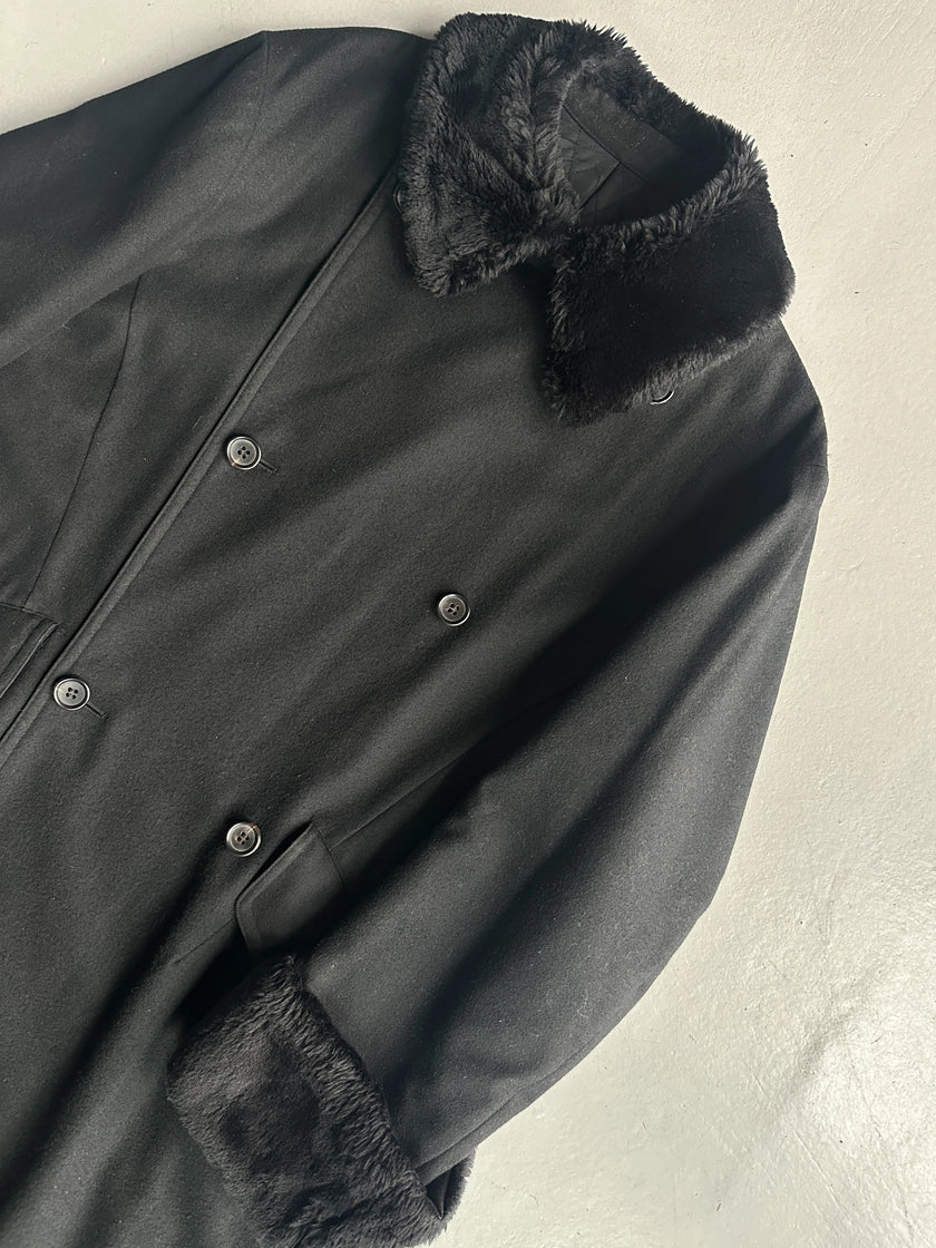 YOHJI YAMAMOTO NOIR - A/W 1996 DOUBLE BREASTED LONG FUR COAT