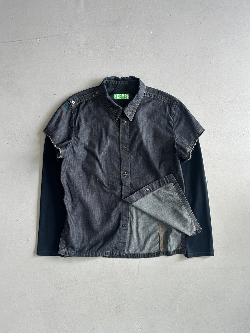BIKKEMBERGS - 2000s LAYERED DENIM SHIRT