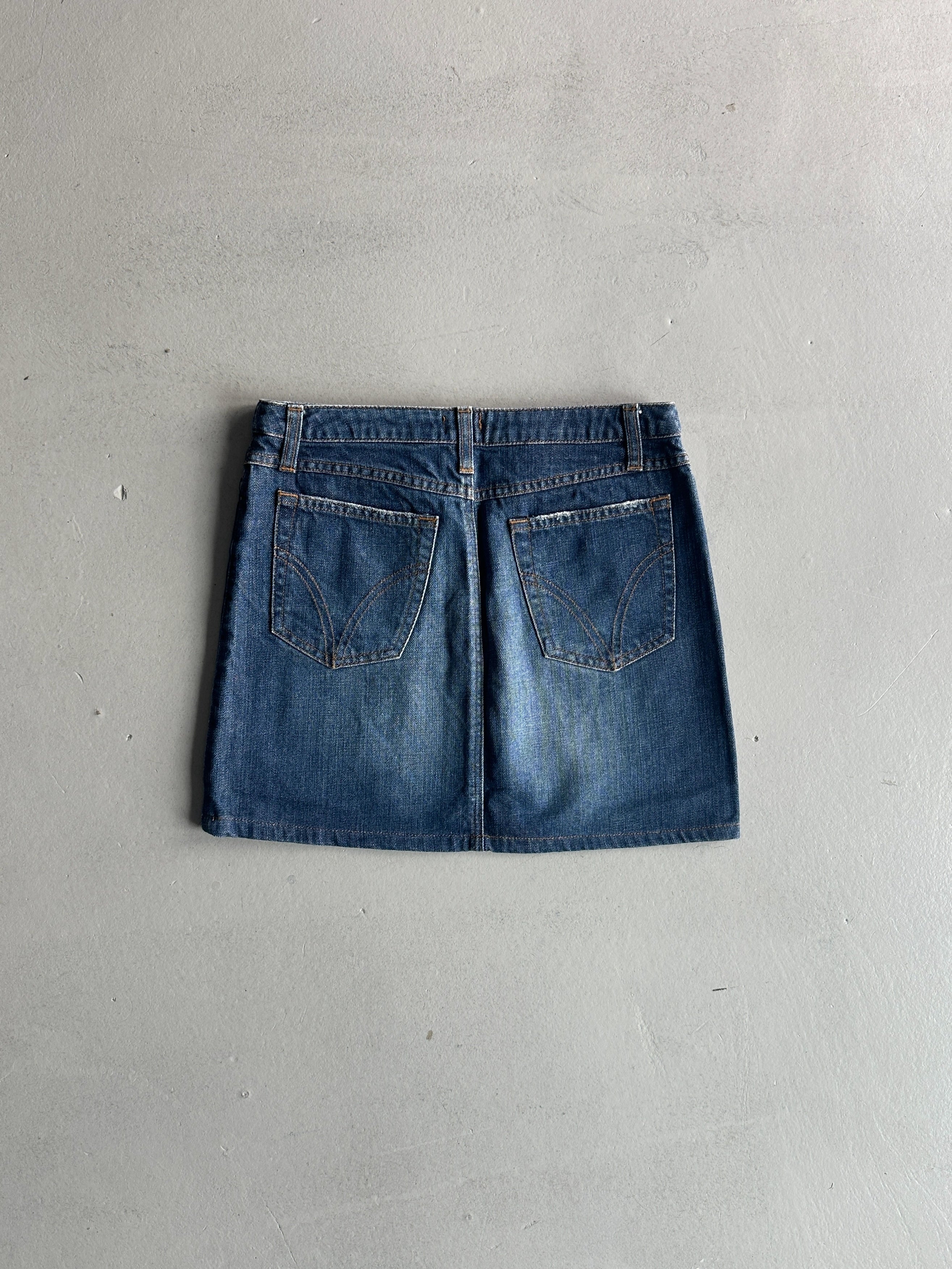 DOLCE & GABBANA - 1990s DENIM MINI SKIRT WITH FLUO DETAILS